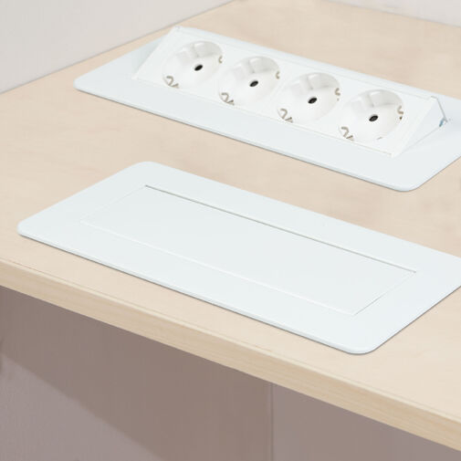 20446WH • Skrytá zásuvka – 4-násobná – Výklopné prevedenie – biela