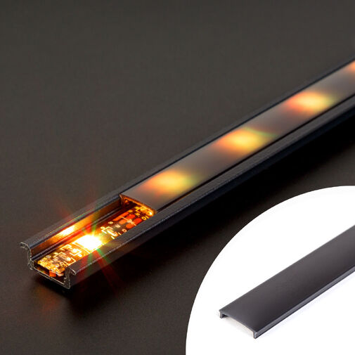 41011M1-BK • LED hliníkový profilový kryt – čierny – 1000 mm (pre 41011A1)