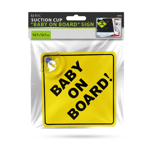 54938 • Tabuľka „Baby on Board” s prísavkou – 12,7 x 12,7 cm