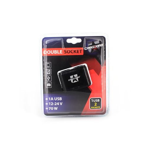 55050 • Rozbočovač do autozapaľovača 2-itý + USB konektor 1A