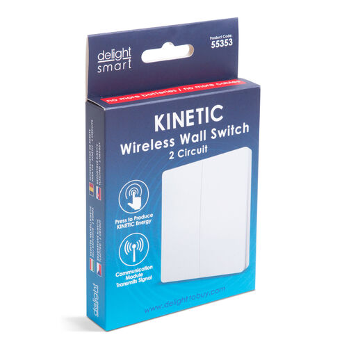 55353 • Kinetic nástenné tlačidlo - 433 Mhz - 2 obvody - IP20