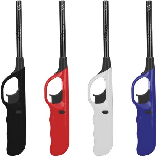 56070M • Plynový zapalovač - doplniteľný - viac farieb - 23 cm - 20 ks / display