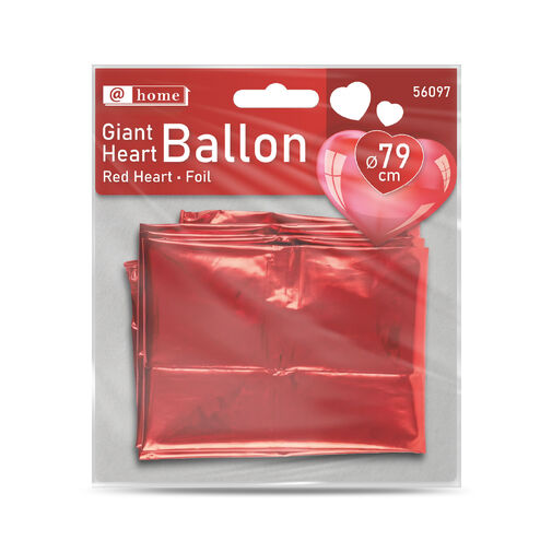 56097 • Obrovský balón - červené srdce - fólia - 79 cm