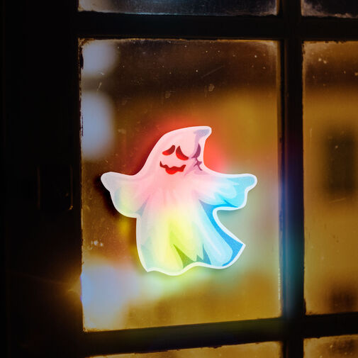 56512C • Halloweenska RGB LED dekorácia - samolepiaca - duch