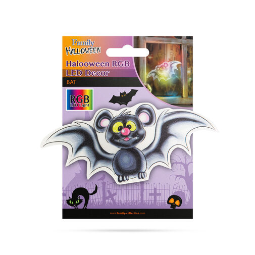 56512D • Halloweenska RGB LED dekorácia - samolepiaca - netopier
