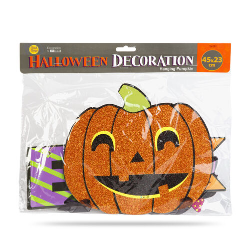 56581 • Halloween dekorácia - tekvica - závesná - 45 x 23 cm  
