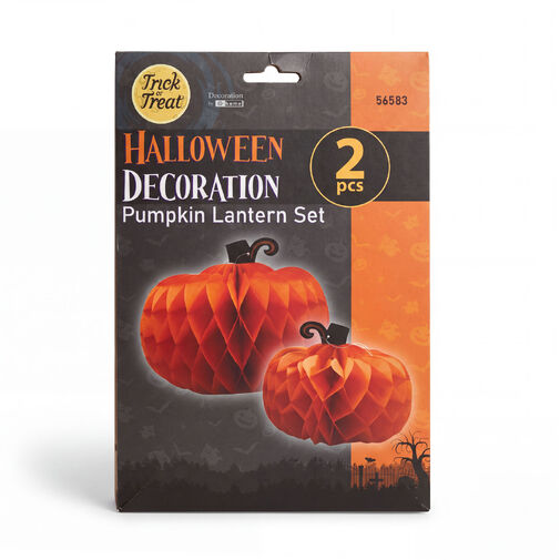 56583 • Halloween dekorácia - tekvicový lampión - papier - 25/30 cm - 2 ks / balenie  