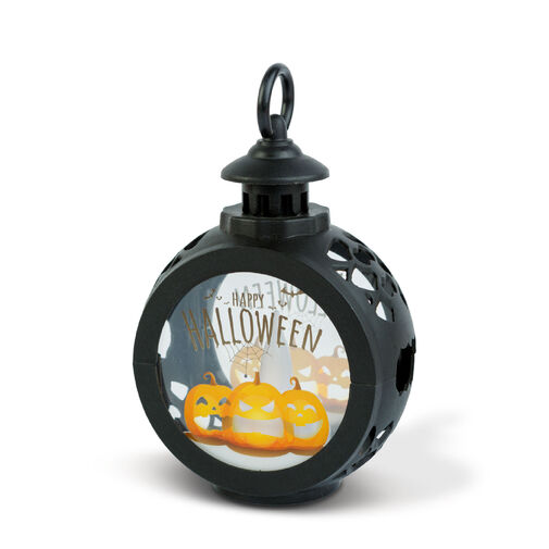 56602A • Halloweenska svietiaca dekorácia – tekvica – závesná – LED – 8,5 x 13,5 cm