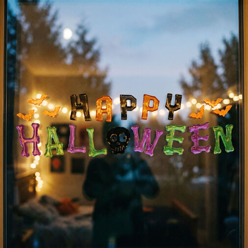 56613 • Halloweenová gélová okenná nálepka - 50 x 15 cm - 2 druhy