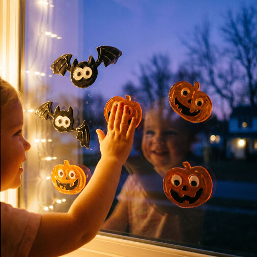 56613 • Halloweenová gélová okenná nálepka - 50 x 15 cm - 2 druhy