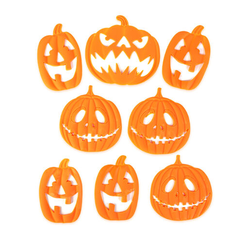 56615A • Halloweenová 3D gélová okenná dekorácia - tekvica - 30 x 30 cm - 9 ks / balenie