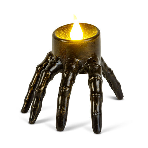 56616 • Halloweenová LED sviečka - kostlivá ruka - na batérie - 9 x 7,5 x 7,5 cm