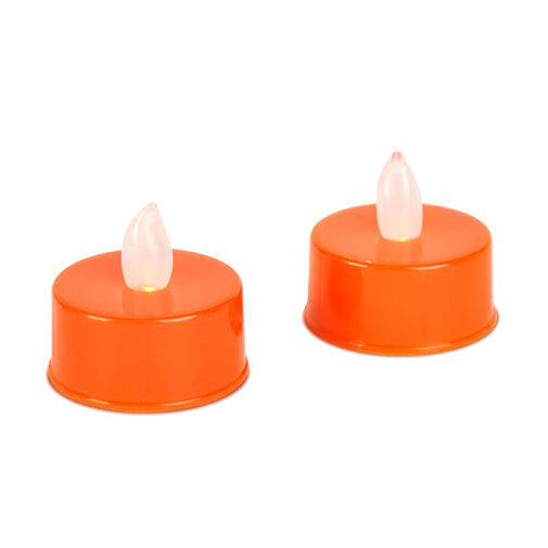56619A • Halloween dekorácia so svetlom - LED čajová sviečka - oranžová - 2 ks / balenie