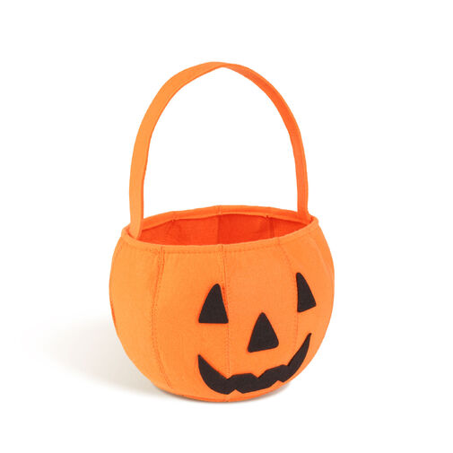 56628 • Halloweenový filcový košík - oranžový - 16 x 20 cm
