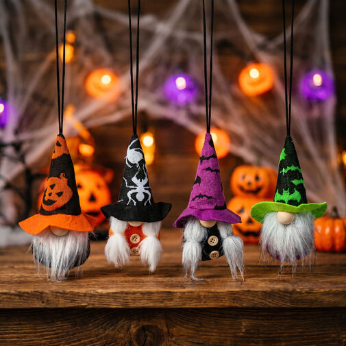 56635 • Halloweenová závesná dekorácia - škriatkovia - 15 x 6 cm - 4 druhy