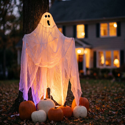 56639 • Halloween dekorácia - strašidelná látka - 2,15 x 1,52 m - biela