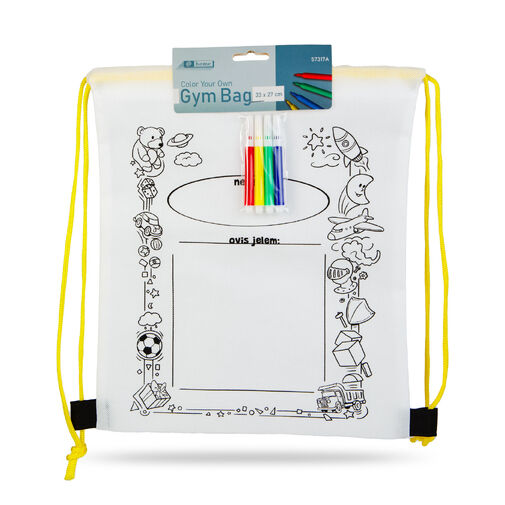 57317A • Vyfarbovateľný vak na prezúvky – so 4 fixkami – 33 x 27 cm