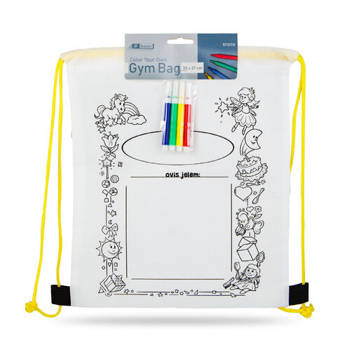 57317B • Vyfarbovateľný vak na prezúvky – so 4 fixkami – 33 x 27 cm