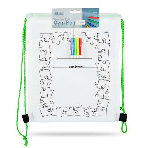 57317C • Vyfarbovateľný vak na prezúvky – so 4 fixkami – 33 x 27 cm