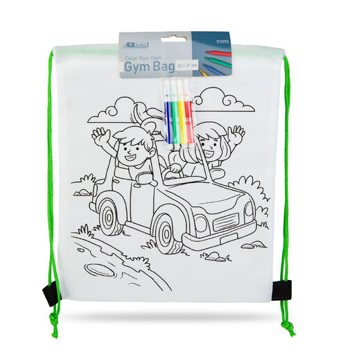 57317D •  Vyfarbovateľný vak na prezúvky – so 4 fixkami – 33 x 27 cm – 4 druhy