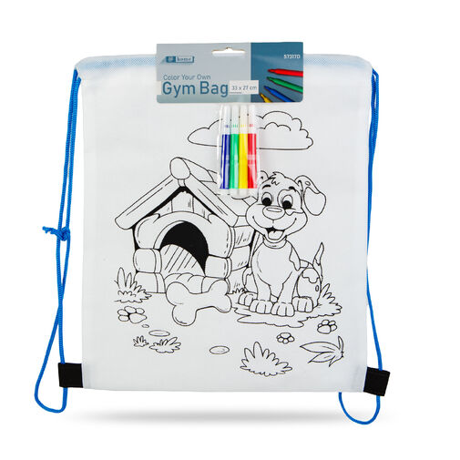 57317D •  Vyfarbovateľný vak na prezúvky – so 4 fixkami – 33 x 27 cm – 4 druhy