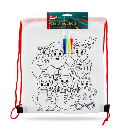 57317E • Vyfarbovateľný vak na prezúvky – so 4 fixkami – 33 x 27 cm – 2 druhy