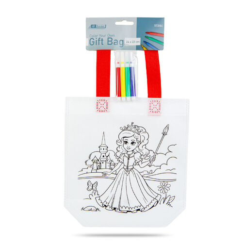 57318C • Darčeková taška na vyfarbenie – so 4 fixkami – 24 x 22 cm – 2 druhy