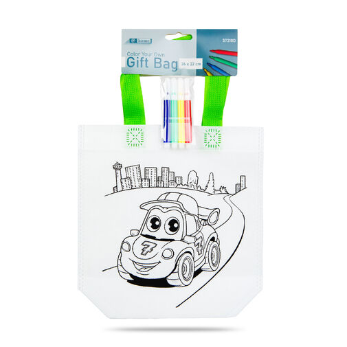 57318D • Darčeková taška na vyfarbenie – so 4 fixkami – 24 x 22 cm – 2 druhy