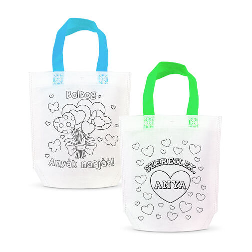 57318F • Darčeková taška na vyfarbenie – so 4 fixkami – 24 x 22 cm – 2 druhy