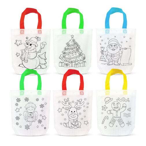 57320C • Taška na vymaľovanie – vianočná – so 4 fixkami – 24 x 22 cm – 6 druhov