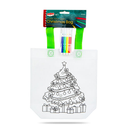 57320C • Taška na vymaľovanie – vianočná – so 4 fixkami – 24 x 22 cm – 6 druhov