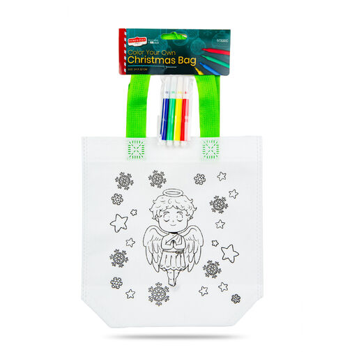 57320C • Taška na vymaľovanie – vianočná – so 4 fixkami – 24 x 22 cm – 6 druhov
