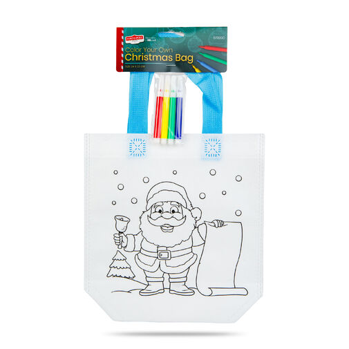 57320C • Taška na vymaľovanie – vianočná – so 4 fixkami – 24 x 22 cm – 6 druhov