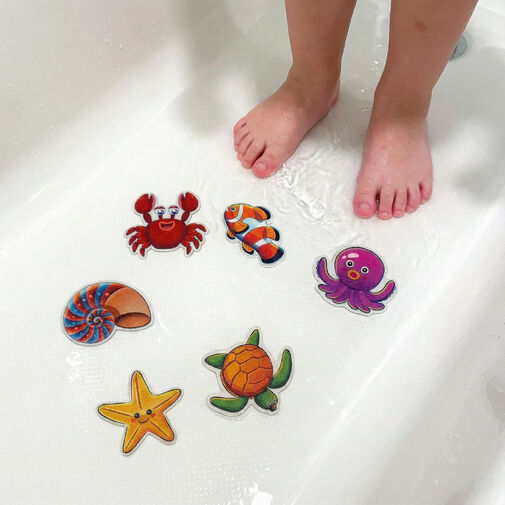 57395 • Samolepiace protišmykové nálepky – morské motívy – 6 ks / balenie