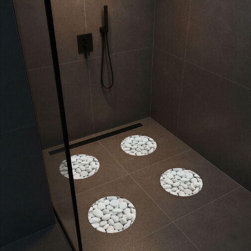 57396 • Samoľepiaca protišmyková podložka – kamenný vzor – 19 cm – 4 ks / balenie