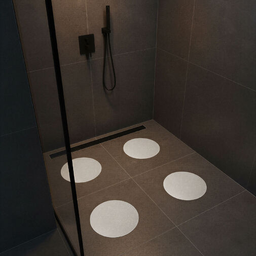 57397 • Samolepiaca protišmyková podložka – biela – 19 cm – 4 ks / balenie