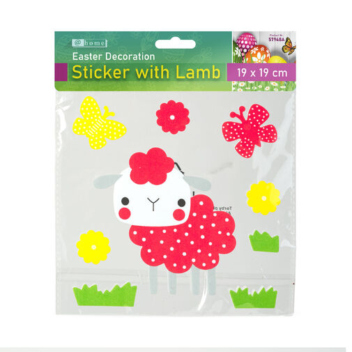 57948A • Veľkonočná dekorácia - nálepka - s ovečkou - 19 x 19 cm
