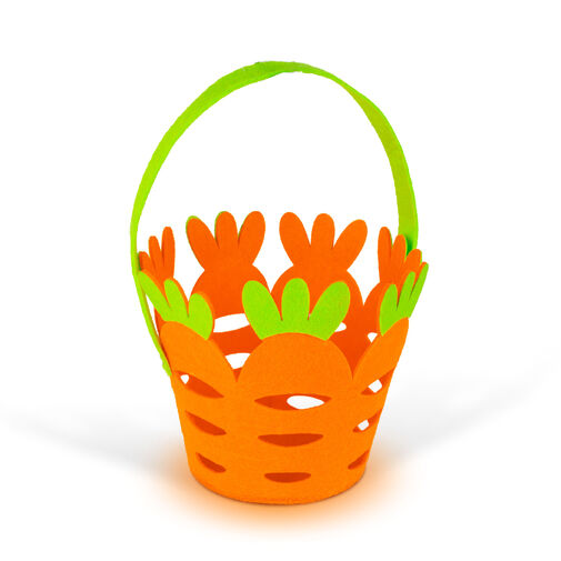 57961 • Veľkonočná dekorácia - filcový košík - v tvare mrkvy - 25 x Ø18 cm