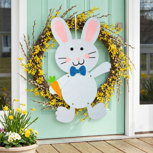 57964B • Veľkonočná závesná dekorácia - zajačik, filc