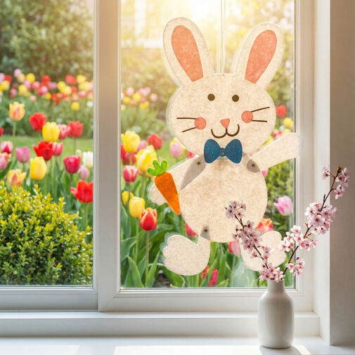 57964B • Veľkonočná závesná dekorácia - zajačik, filc