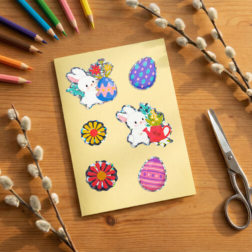 57978 • Veľkonočná dekoratívna nálepka - rôzne druhy - 20,7 x 13,9 cm