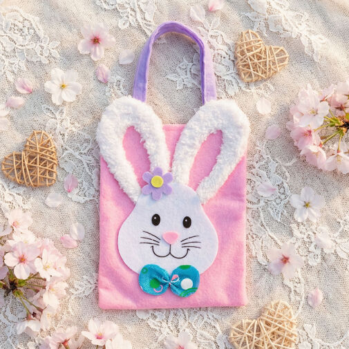 57982 • Veľkonočná filcová taška - zajačik - 24 x 20 cm - 2 farby