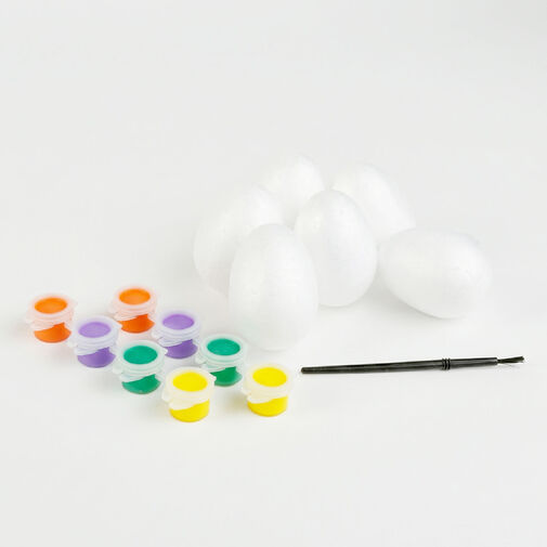 57995 • Veľkonočná dekorácia - sada na maľovanie veľkonočných penových vajíčok - 6 cm - 6 ks vajíčok