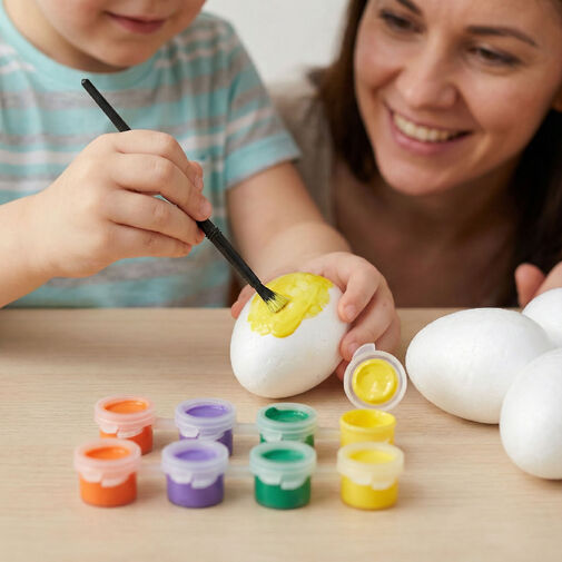 57995 • Veľkonočná dekorácia - sada na maľovanie veľkonočných penových vajíčok - 6 cm - 6 ks vajíčok