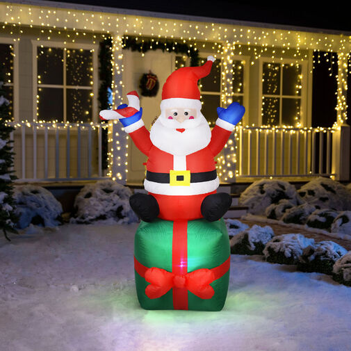 58067F • Nafukovací Mikuláš - 180 cm - IP44 - 6 bielych LED - 100 - 240V