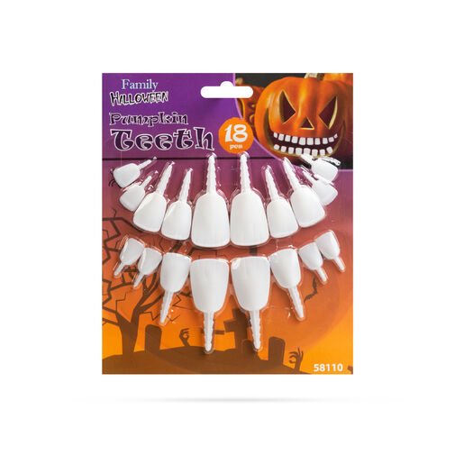 58110 • Halloweenske zuby do tekvicového lampáša - 18 zubov / balenie