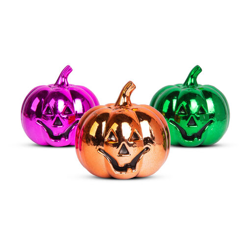58180 • Halloweenska tekvicová dekorácia - lesklá - 6 cm - 3 farby / balenie
