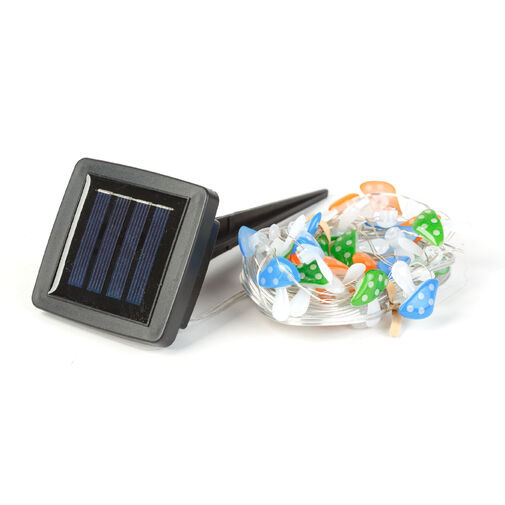 58220C • Solárna LED svetelná reťaz – huby – 2,4 m – 25 LED – teplá biela
