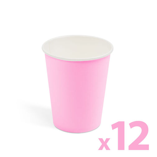 58237C • Papierový pohár - ružový - 2,5 dl - 12 ks / balenie