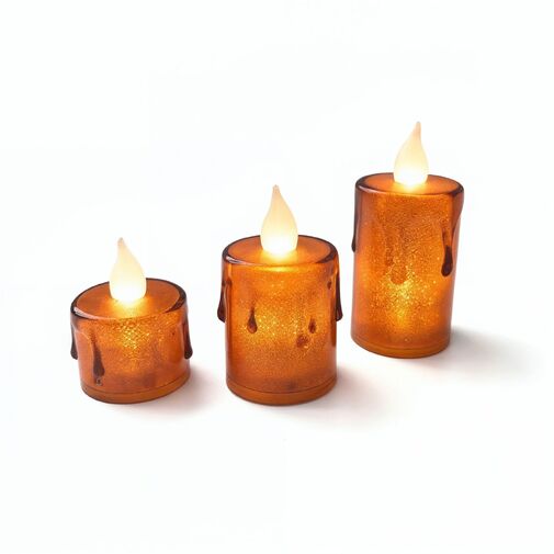 58260B • Sada LED sviečok – teplá biela – plast – 3 ks / sada